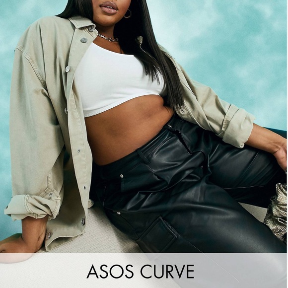 NWOT ASOS Curve Oversized Shirt Jacket - Picture 3 of 8